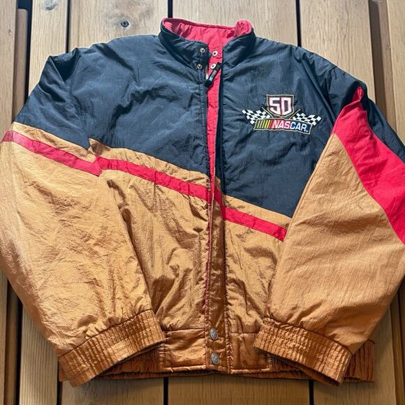 Vintage 1998 Nascar 50th Anniversary Chase Authentics Puffer Jacket Mens Large - Picture 1 of 7